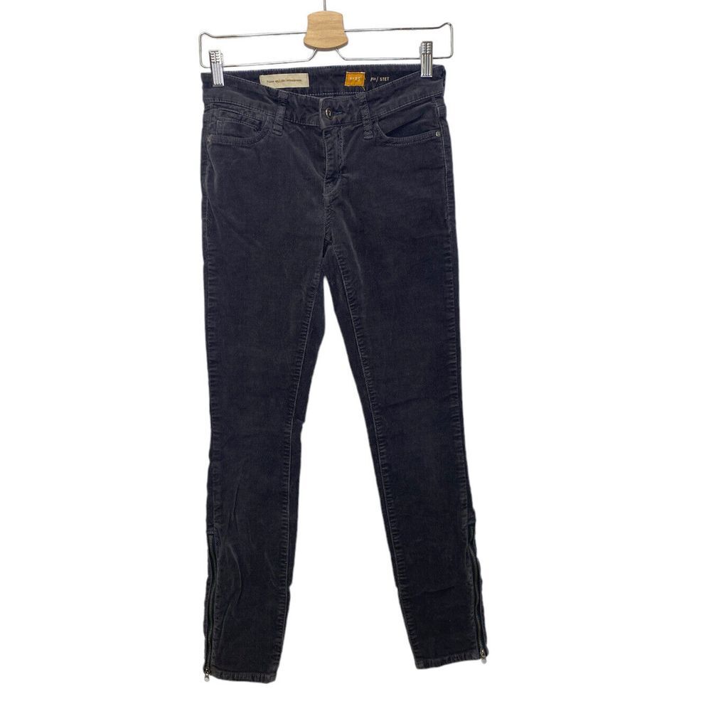Pilcro And The Letterpress Stet Corduroy Sz 25‎ Skinny Zip Ankle Gray